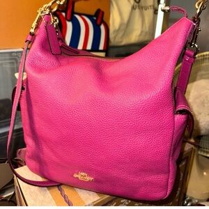 Pink Coach Pennie Leather 2way Bag